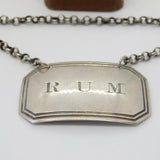 Georgian Sterling Silver Rum Decanter Label 1824 Birmingham Antique J. Willmore