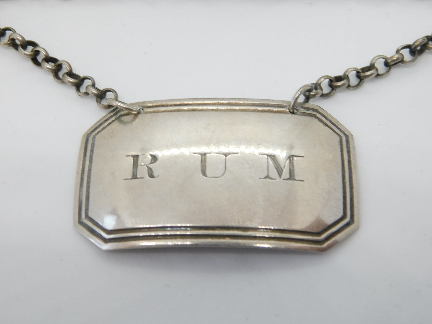 Georgian Sterling Silver Rum Decanter Label 1824 Birmingham Antique J. Willmore