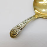 George III Sterling Silver Gilt Floral Tea Caddy Spoon Antique 1791 London