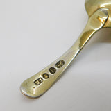 George III Sterling Silver Gilt Floral Tea Caddy Spoon Antique 1791 London