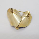 Hroar Prydz Norwegian Sterling Silver Gilt Blue Enamel Opening Flower Brooch
