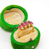 Georgian 18ct Yellow Gold, Garnet & Seed Pearl Dress Ring Antique c1830 Regency