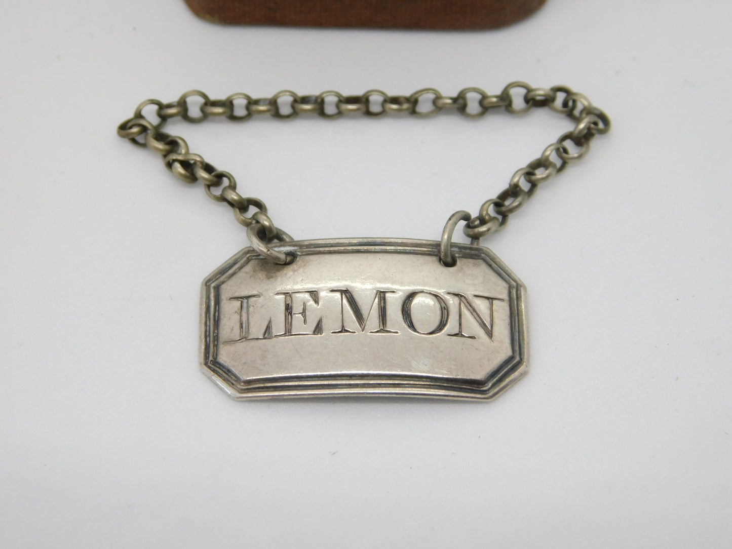 Georgian Sterling Silver 'Lemon' Bottle Ticket or Label c1790 Antique London