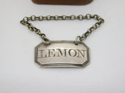 Georgian Sterling Silver 'Lemon' Bottle Ticket or Label c1790 Antique London