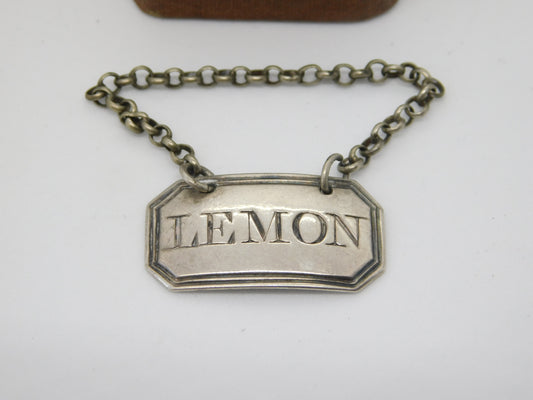 Georgian Sterling Silver 'Lemon' Bottle Ticket or Label c1790 Antique London