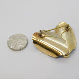 Hroar Prydz Norwegian Sterling Silver Gilt Blue Enamel Opening Flower Brooch
