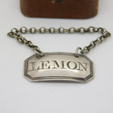 Georgian Sterling Silver 'Lemon' Bottle Ticket or Label c1790 Antique London