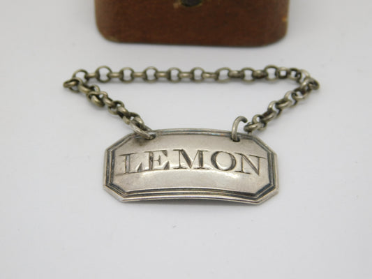 Georgian Sterling Silver 'Lemon' Bottle Ticket or Label c1790 Antique London