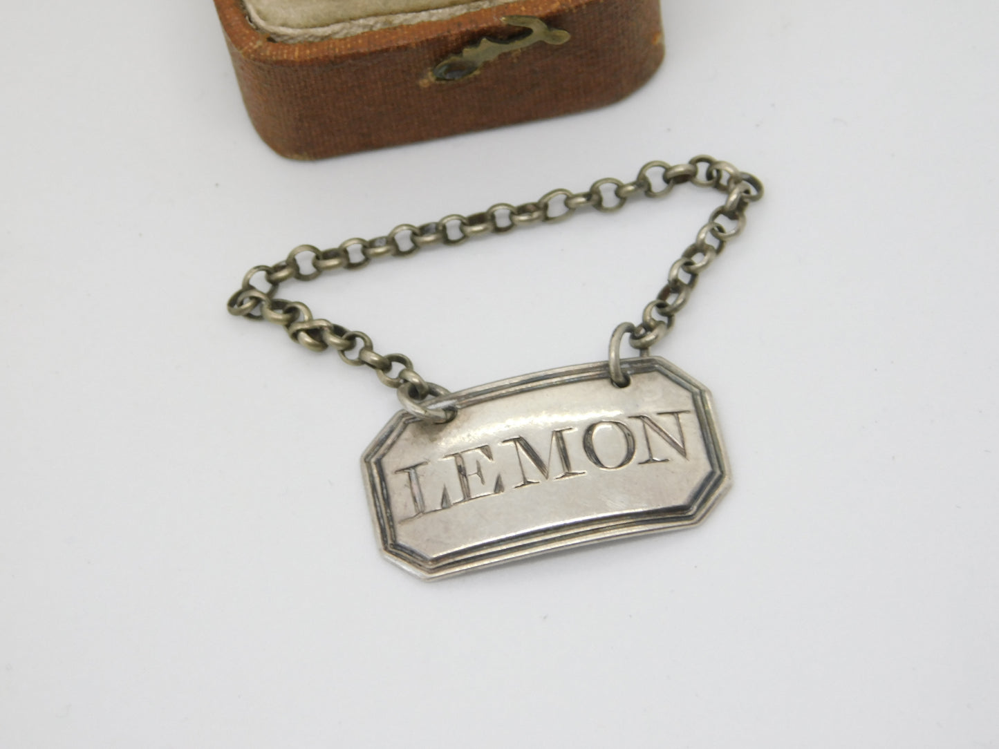 Georgian Sterling Silver 'Lemon' Bottle Ticket or Label c1790 Antique London