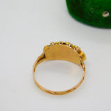 Georgian 18ct Yellow Gold, Garnet & Seed Pearl Dress Ring Antique c1830 Regency