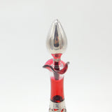 Victorian Cranberry Glass & Sterling Silver Overlaid Decanter Antique 1901 Bham