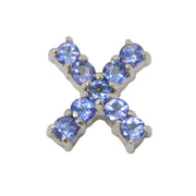 14ct White Gold & Tanzanite Set Cross Pendant Vintage c1990s