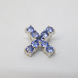 14ct White Gold & Tanzanite Set Cross Pendant Vintage c1990s