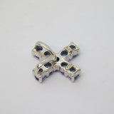 14ct White Gold & Tanzanite Set Cross Pendant Vintage c1990s