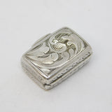 Victorian Sterling Silver Floral Pattern Vinaigrette Antique 1841 Birmingham