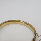 19th Century 8ct Gold Bohemian Garnet Floral Bangle Bracelet Antique c1860
