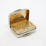 Victorian Sterling Silver Floral Pattern Vinaigrette Antique 1841 Birmingham