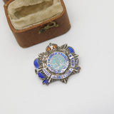 WWII Sterling Silver Enamel Royal Army Service Corps Sweetheart Brooch Antique