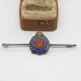 WWII Sterling Silver Enamel Royal Engineers Sweetheart Brooch Antique c1940