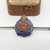 WWII Sterling Silver Enamel Royal Engineers Sweetheart Brooch Antique c1940