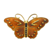 Hroar Prydz Sterling Silver Gilt Leafwing Butterfly Brooch Vintage c1950s