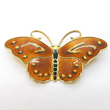 Hroar Prydz Sterling Silver Gilt Leafwing Butterfly Brooch Vintage c1950s