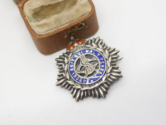 WWII Sterling Silver Enamel Royal Army Service Corps Sweetheart Brooch Antique