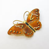 Hroar Prydz Sterling Silver Gilt Leafwing Butterfly Brooch Vintage c1950s