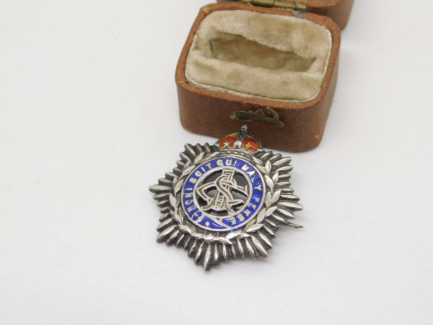 WWII Sterling Silver Enamel Royal Army Service Corps Sweetheart Brooch Antique