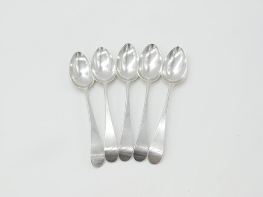 Hester Bateman Georgian Set of Sterling Silver Bright Cut Teaspoons 1785 London