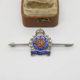 WWII Sterling Silver Enamel Royal Engineers Sweetheart Brooch c1940 Antique
