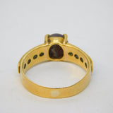 18ct Yellow Gold, 'Star' Sapphire & Blue Sapphire Dress Ring Vintage