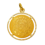 14ct Yellow Gold Byzantine Style Coin Pendant Vintage c1970s