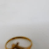 9ct Yellow Gold Brutalist Bark Pattern Garnet Dress Ring Vintage 1971 Birmingham