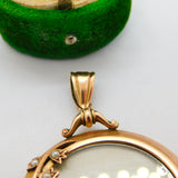 Edwardian 9ct Gold Seed Pearl Set Floral Double Locket Pendant Antique 1905 Birmingham
