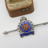 WWII Sterling Silver Enamel Royal Engineers Sweetheart Brooch c1940 Antique
