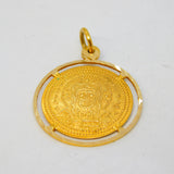 14ct Yellow Gold Byzantine Style Coin Pendant Vintage c1970s