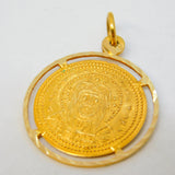14ct Yellow Gold Byzantine Style Coin Pendant Vintage c1970s