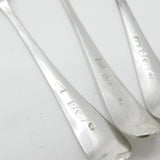 Hester Bateman Georgian Set of Sterling Silver Bright Cut Teaspoons 1785 London