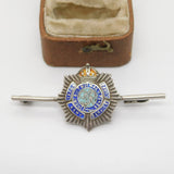 WWII Sterling Silver Enamel Royal Army Service Corps Sweetheart Brooch Antique