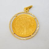 14ct Yellow Gold Byzantine Style Coin Pendant Vintage c1970s