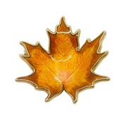 Hroar Prydz Norwegian Sterling Silver Gilt & Orange Enamel Maple Leaf Brooch