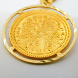 14ct Yellow Gold Byzantine Style Coin Pendant Vintage c1970s