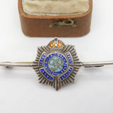 WWII Sterling Silver Enamel Royal Army Service Corps Sweetheart Brooch Antique