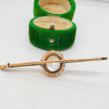 Victorian 18ct Gold, Cabochon Moonstone & Sapphire Brooch Antique c1890
