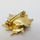 Hroar Prydz Norwegian Sterling Silver Gilt & Orange Enamel Maple Leaf Brooch