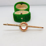 Victorian 18ct Gold, Cabochon Moonstone & Sapphire Brooch Antique c1890