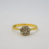 Victorian 18ct Yellow Gold 0.4ct Diamond Daisy Cluster Ring Antique c1880