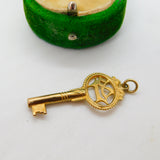 9ct Yellow Gold 18th Birthday Key Charm or Pendant Vintage 1971 London