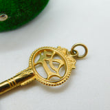9ct Yellow Gold 18th Birthday Key Charm or Pendant Vintage 1971 London